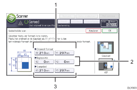 Genummerde afbeelding van het scherm van het bedieningspaneel