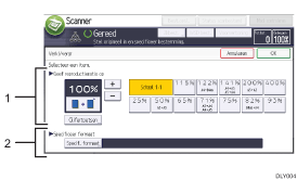 Genummerde afbeelding van het scherm van het bedieningspaneel