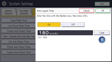 Illustrasjon av betjeningspanelet