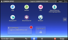 Illustrasjon av betjeningspanelet