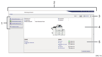 Illustrasjon av nettleserskjermbilde med nummerert bildetekst