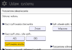 Ilustracja ekranu panela operacyjnego