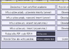 Ilustracja ekranu panela operacyjnego