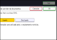 Ilustração do ecrã do painel de operação