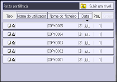 Ilustração do ecrã do painel de operação