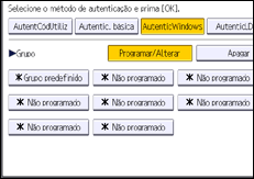 Ilustração do ecrã do painel de operação