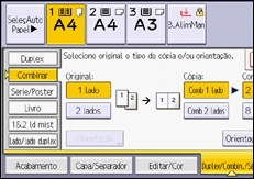 Ilustração do ecrã do painel de operação