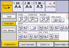 Ilustração do ecrã do painel de operação