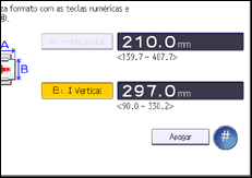 Ilustração do ecrã do painel de operação