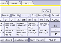 Ilustração do ecrã do painel de operação