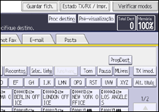 Ilustração do ecrã do painel de operação