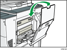 Ilustração da bandeja de alimentação de papel para faixa