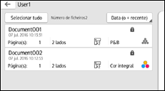 Ilustração do ecrã do painel de operação