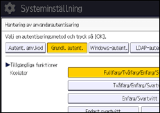 Bild av användarpanelens skärm