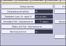 Bild av användarpanelens skärm