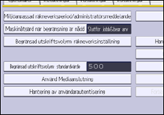 Bild av användarpanelens skärm