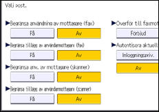 Bild av användarpanelens skärm