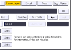 Bild av användarpanelens skärm