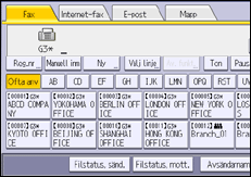 Bild av användarpanelens skärm