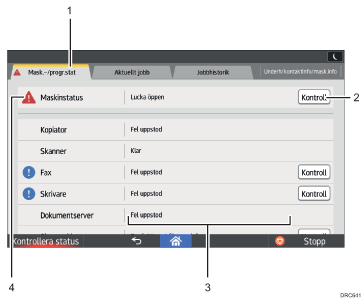 Bild av användarpanel (numrerade detaljer)