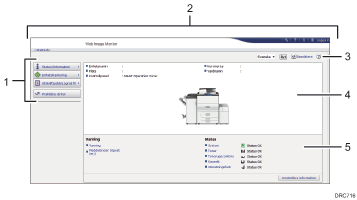 Bild av webbläsarfönster med numrerade detaljer