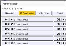 Bild av användarpanelens skärm