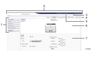 Ilustración de llamada numerada de ilustración de pantalla del explorador Web
