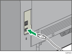 Illustration du raccordement du câble USB