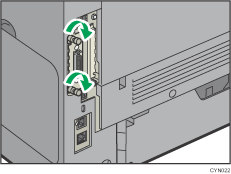 Rear side of the printer illustration
