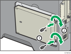 Rear side of the printer illustration