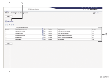 Darstellung der Webbrowseranzeige mit numerierter Abbildung