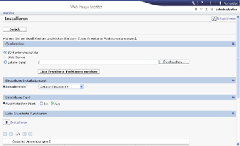 Web-Browser Bildschirmdarstellung