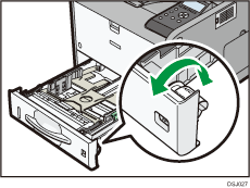 Illustrazione del lato anteriore della stampante