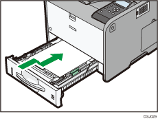 Illustrazione del lato anteriore della stampante