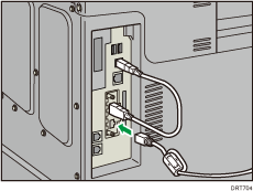 Illustration of connecting the Ethernet cable