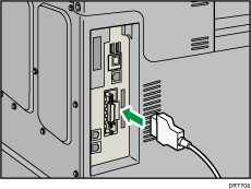 illustration of connecting the IEEE 1284 interface cable