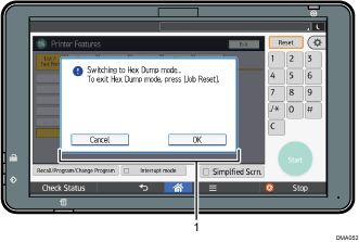 Control panel illustration numbered callout illustration