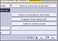 Ilustração da tela do painel de operação