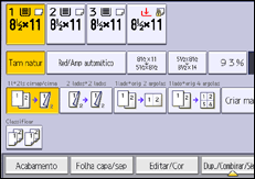 Ilustração da tela do painel de operação