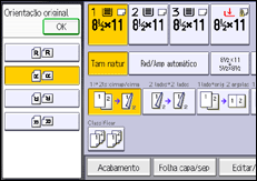 Ilustração da tela do painel de operação