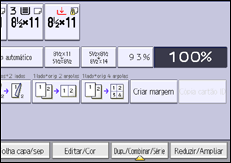 Ilustração da tela do painel de operação