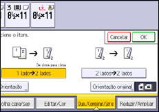 Ilustração da tela do painel de operação