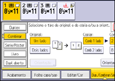 Ilustração da tela do painel de operação