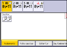 Ilustração da tela do painel de operação