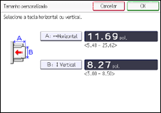 Ilustração da tela do painel de operação