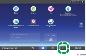 Il·lustració de pantalla del panell d'operacions