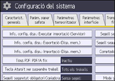 Il·lustració de pantalla del panell d'operacions