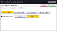 Il·lustració de pantalla del panell d'operacions