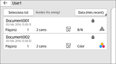 Il·lustració de pantalla del panell d'operacions