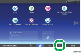 Ilustrace displeje ovládacího panelu